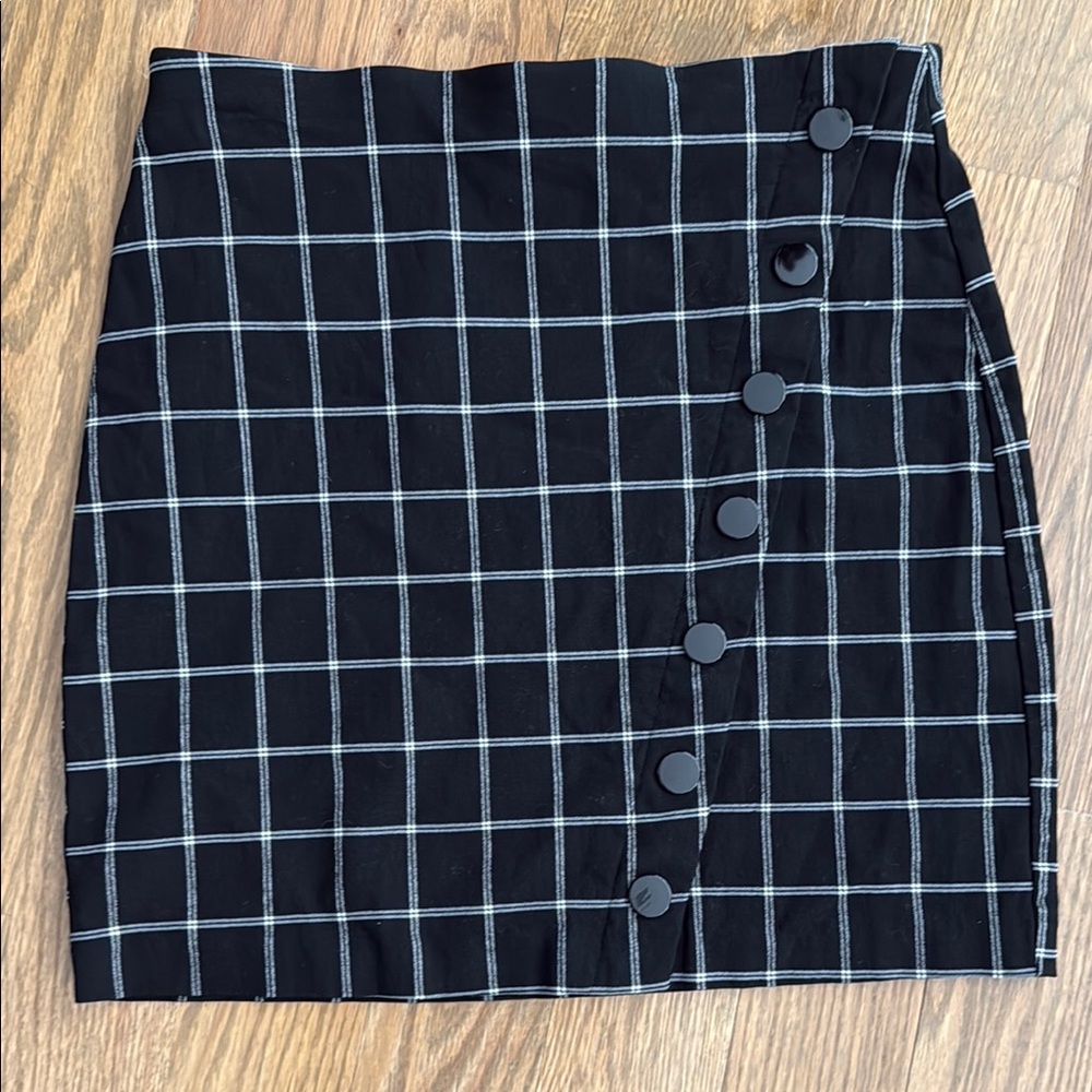 Black Asymmetrical Pencil Mini Skirt